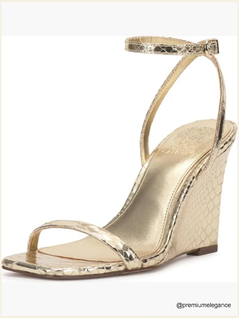 Ankle Strap Wedge Sandals - Faux Leather Open Toe